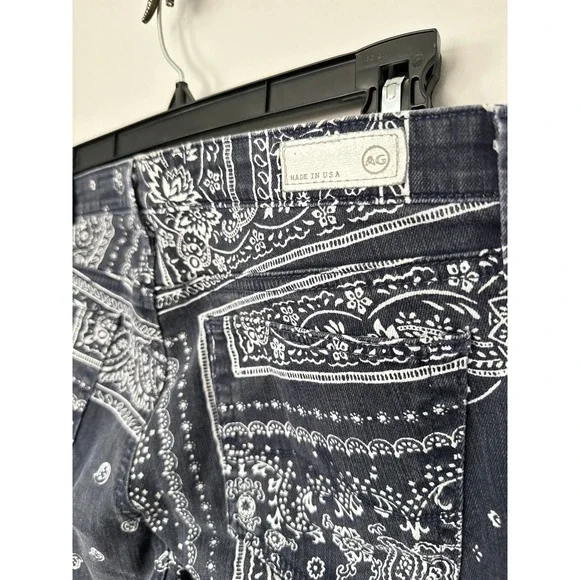 AG Adriano Goldschmied The Legging Ankle Skinny Jean Paisley Print Blue Size 30R - Picture 6 of 10